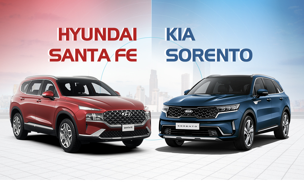 Hyundai Santa Fe 2021 có lợi thế gì so với Kia Sorento ở bản cao cấp?