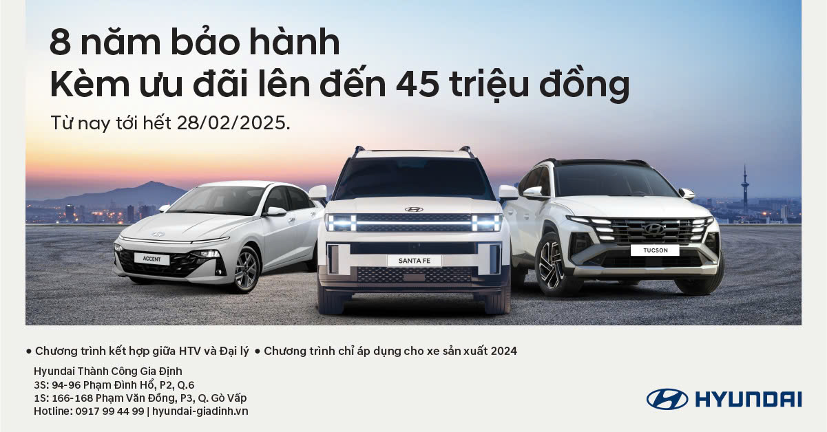 HYUNDAI THÀNH CÔNG TRIỂN KHAI CHƯƠNG TRÌNH ƯU ĐÃI KÉP BẢO HÀNH DÀI HẠN – GIẢM GIÁ ĐẾN 45 TRIỆU ĐỒNG