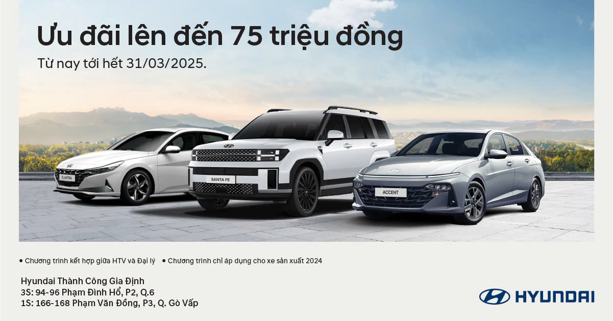 ƯU ĐÃI LÊN ĐẾN 75 TRIỆU KHI MUA XE HYUNDAI